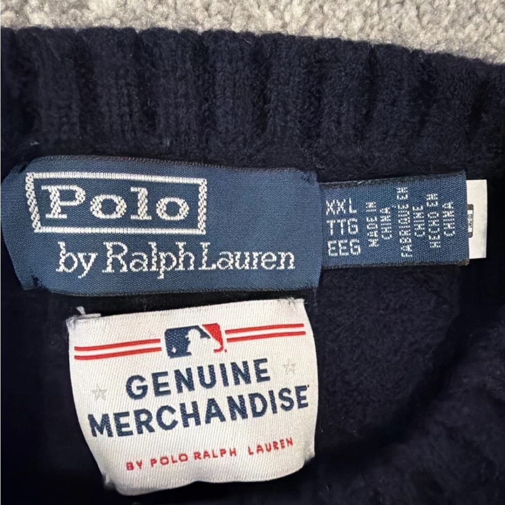 Polo by Ralph Lauren Navy Polo Bear Baseball Sweater - Picture 14 of 16